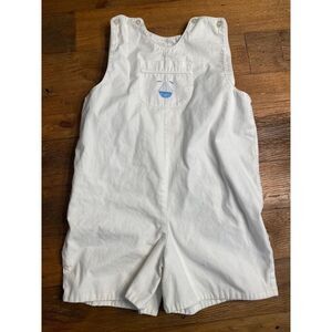 Strasburg size 4 toddler boy JonJon outfit white blue sailboat romper